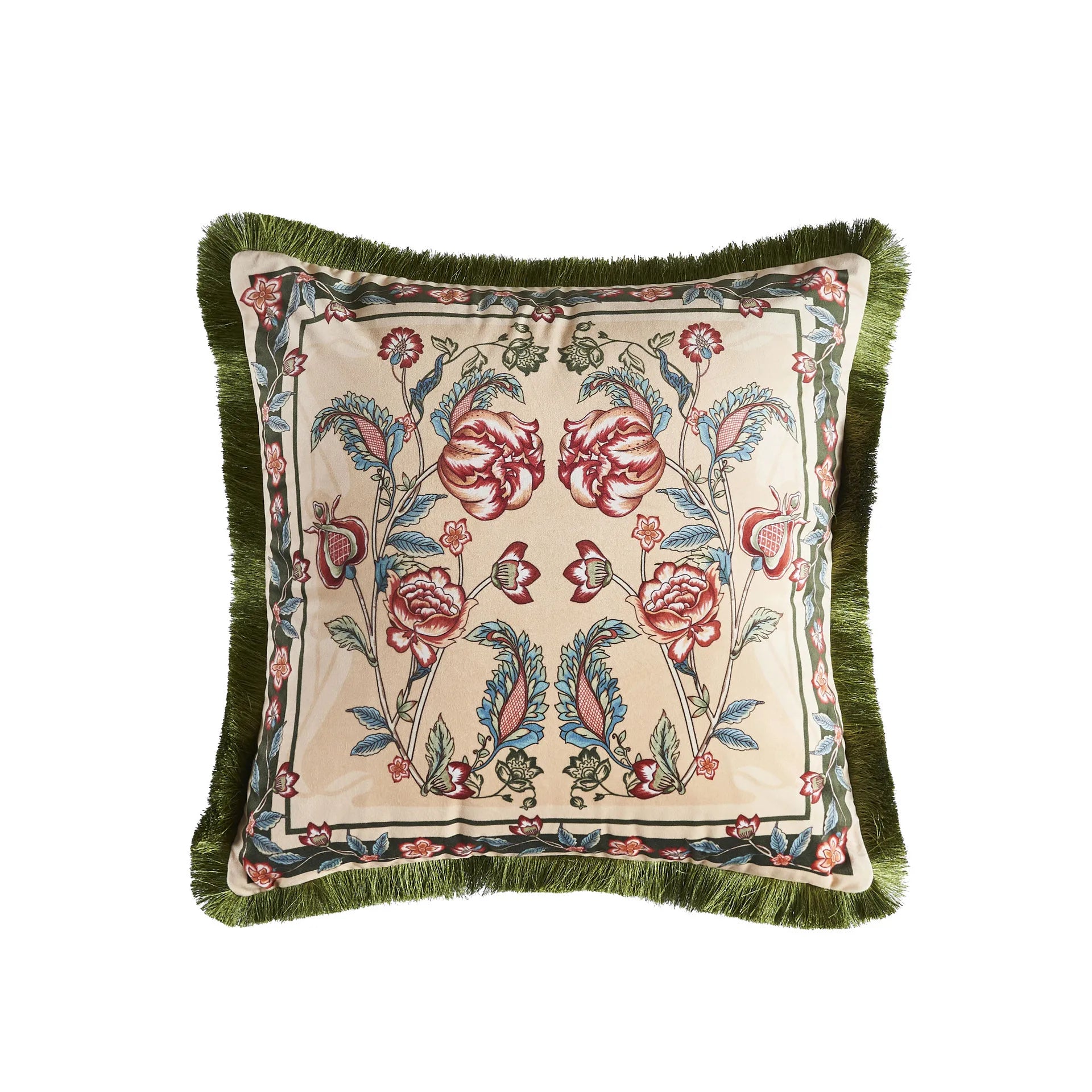 American Retro Tassel Pillowcase, Plant Flower Office Sofa, Bedside Decorative Cushion Cover